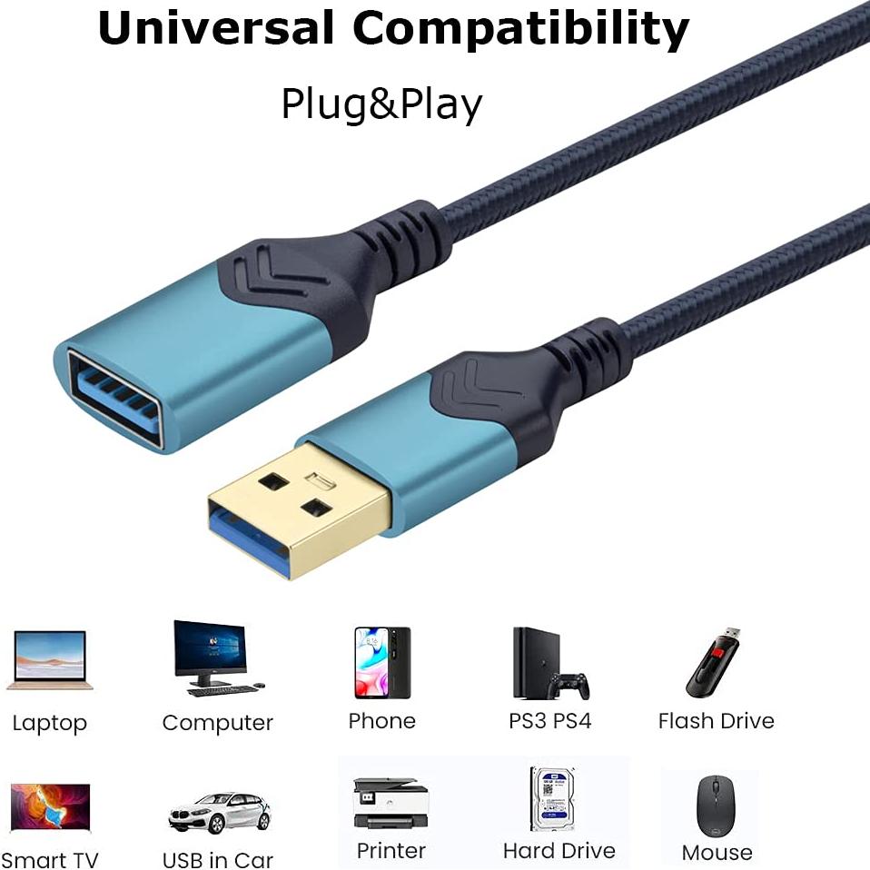 Cable de Extensión USB 3.0 ROFICORD 2Pack 0.61m Rojo