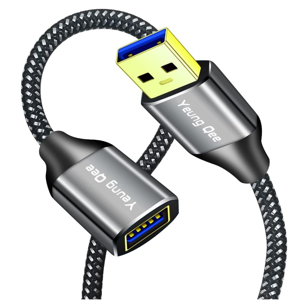 Cable de Extensión USB 3.0 Yeung Qee 0.3m 5Gbps Macho a Hembra