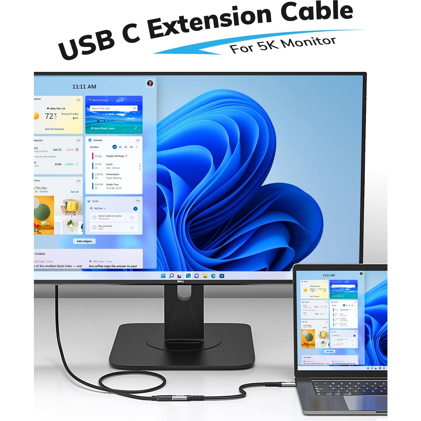 Cable de Extensión USB C 1.52m Jnoheefye 10Gbps 100W 4K
