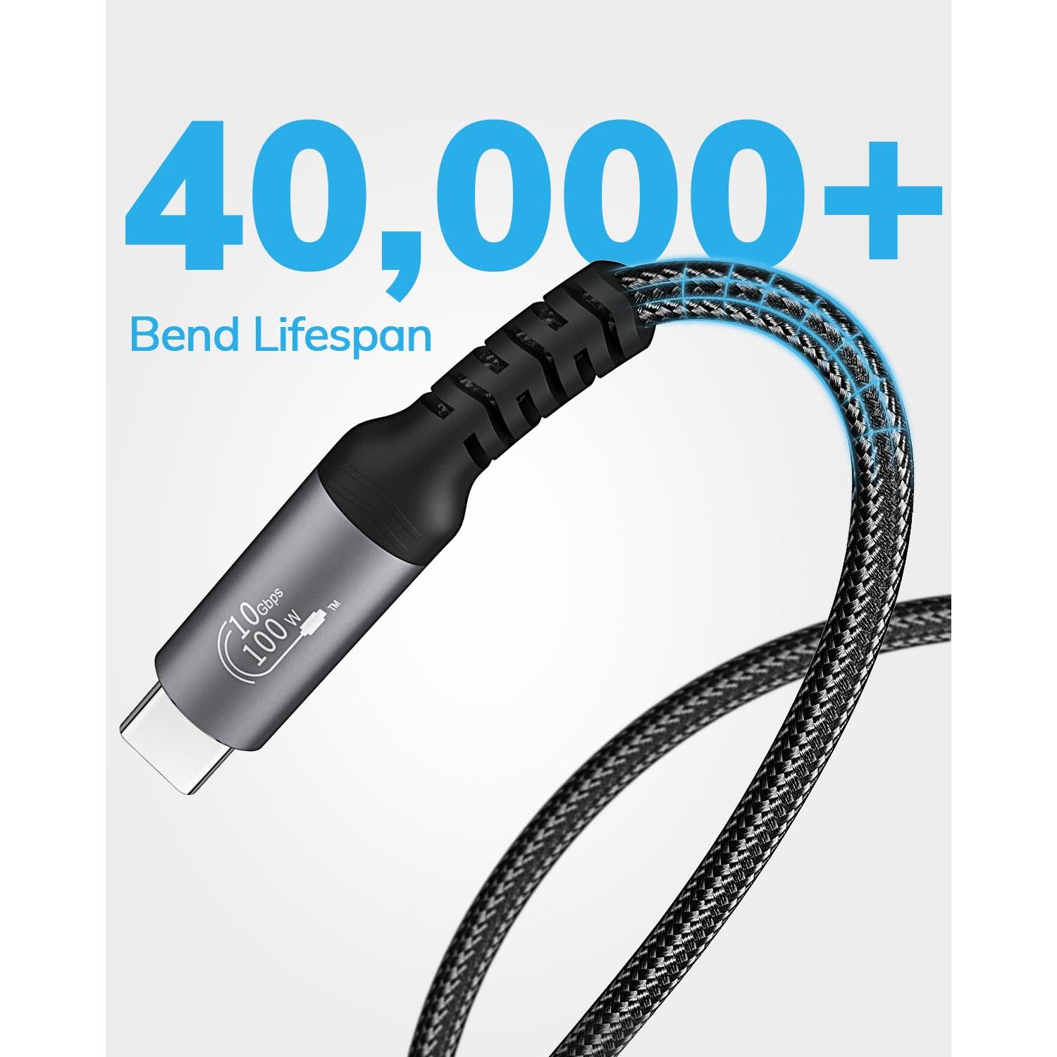 Cable de Extensión USB C 1.52m Jnoheefye 10Gbps 100W 4K