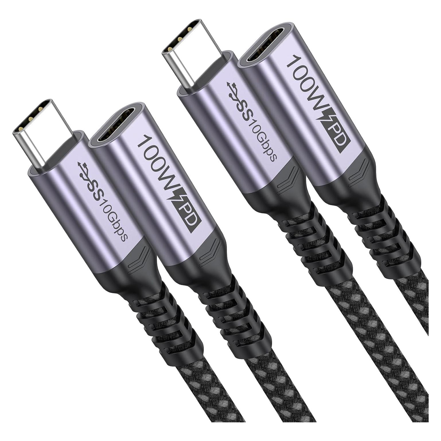 Cable de Extensión USB C 3 pies DteeDck 10Gbps 100W 4K