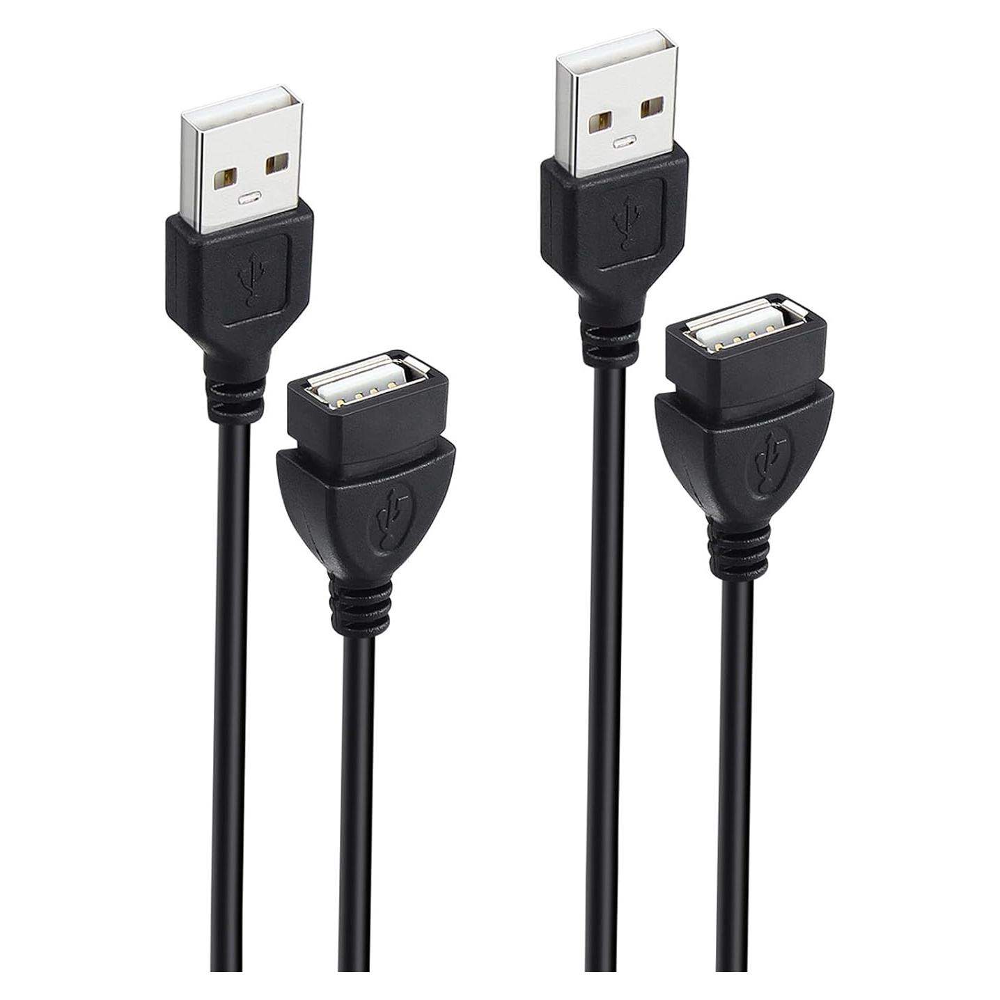 Cable de Extensión USB 2.0 SMAYS 1.52m Macho a Hembra 2-Pack