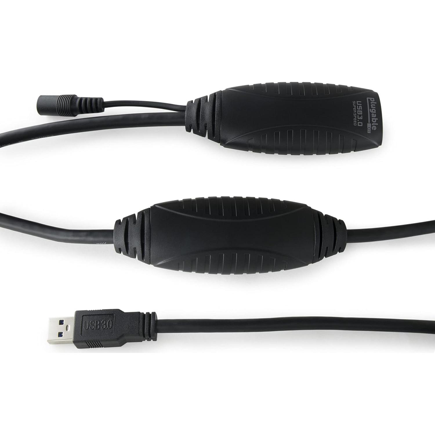 Cable de Extensión USB 3.0 Plugable 10m con Adaptador AC