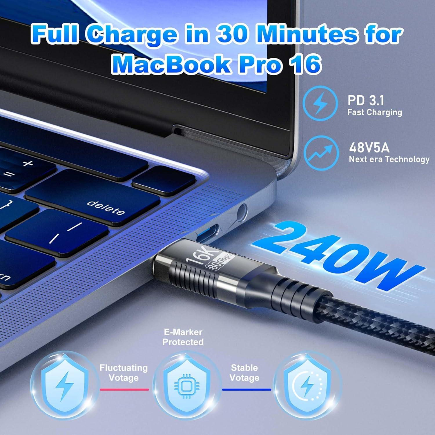 Cable de Extensión USB-C 1M Dongguan - 80Gbps 8K/16K 240W