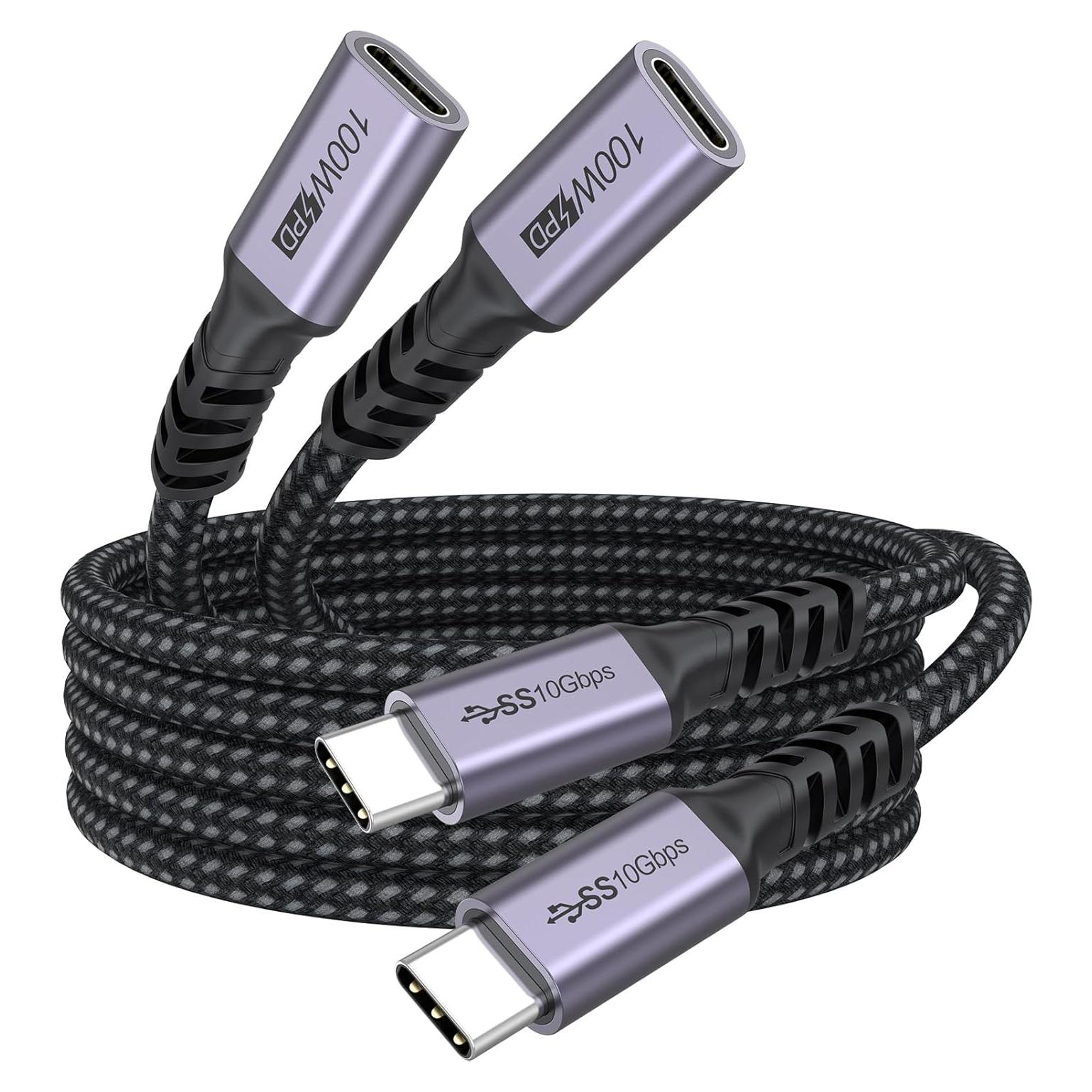 Cable de Extensión USB C 1.83m DteeDck 10Gbps 100W Carga