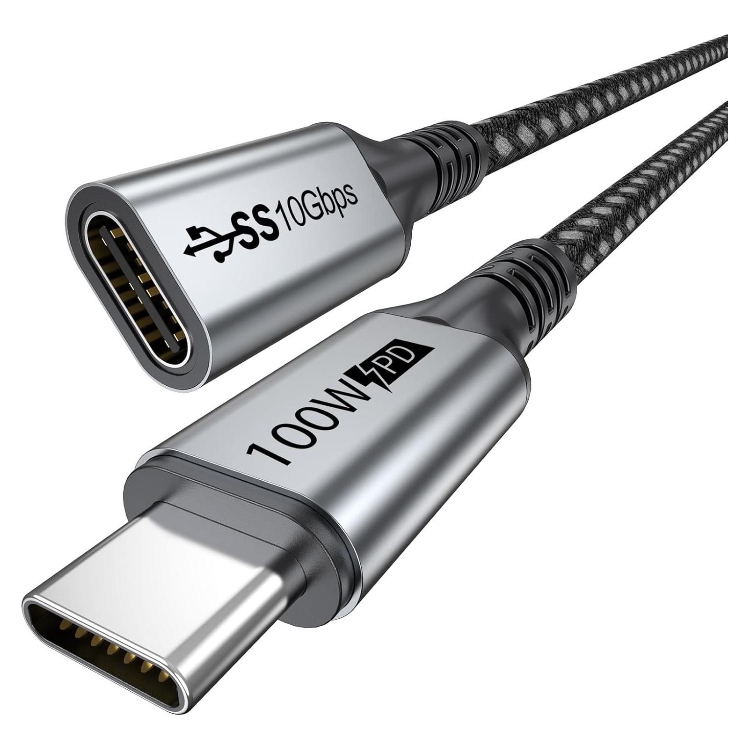 Cable Extensión USB C 1.83m URELEGAN 100W 10Gbps 4K