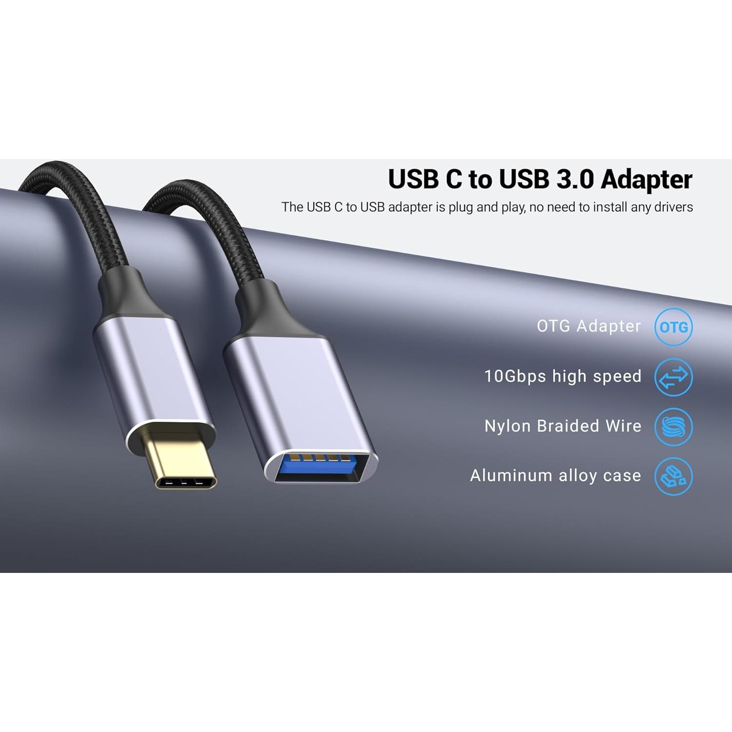 Adaptador USB-C macho a USB hembra Pastall 2 m 3A