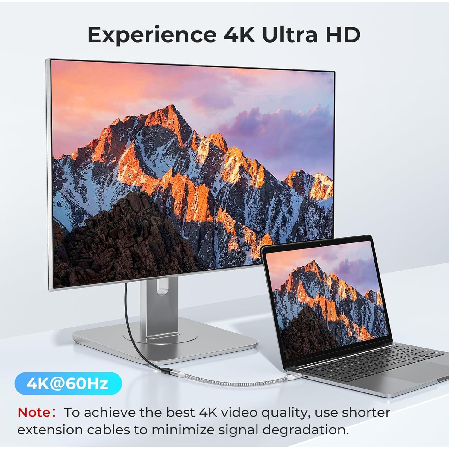 Cable Extensión USB-C 2M Basesailor 10Gbps Carga 100W Plata