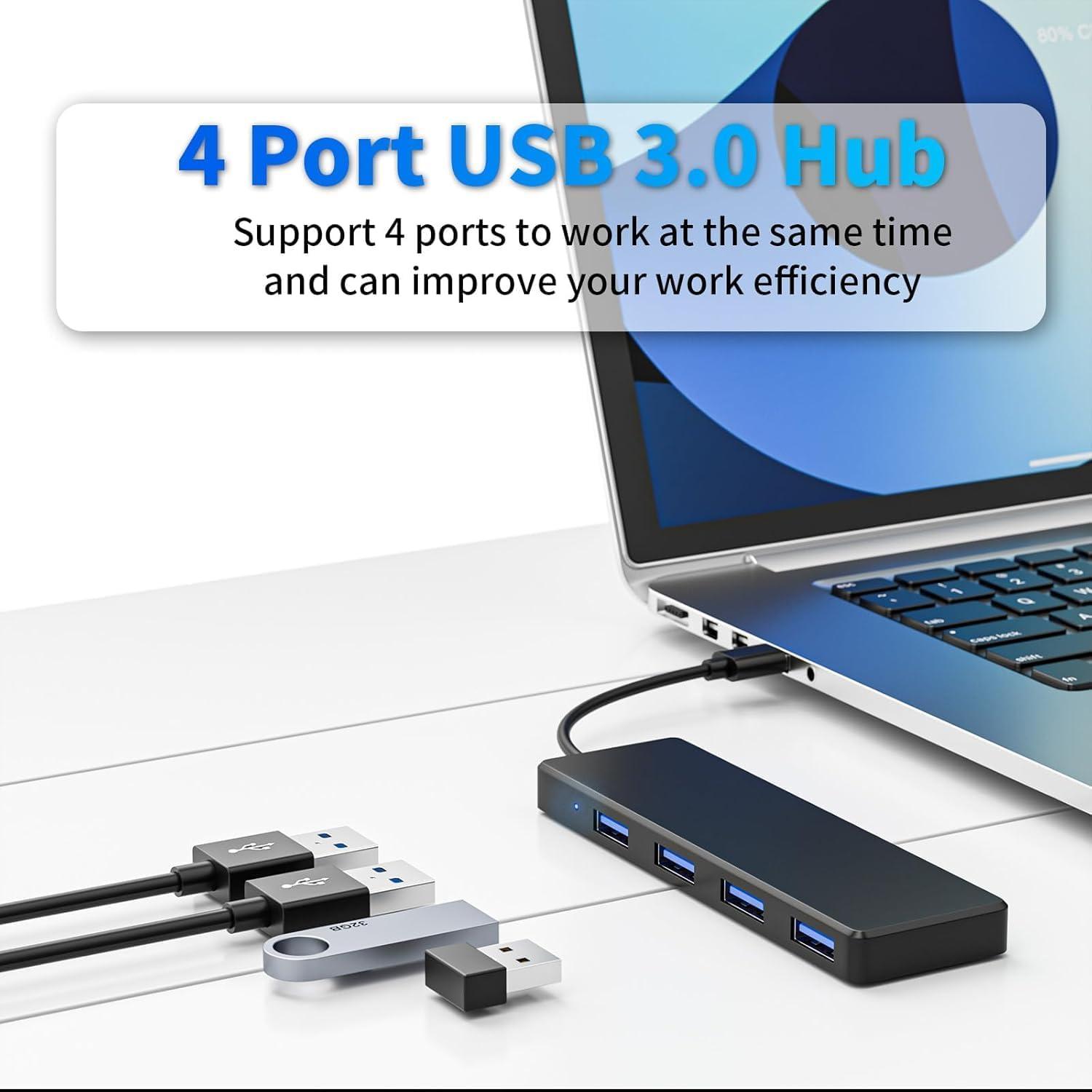 Hub USB 3.0 4 Puertos WILLMLEGED para Coche y Portátil