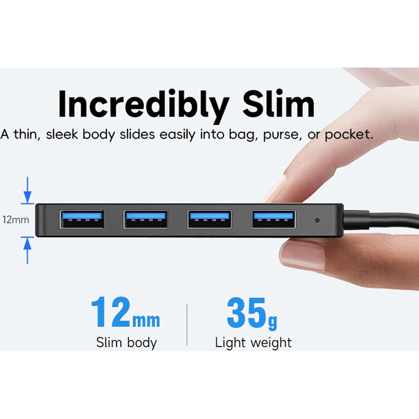 Hub USB 3.0 HOLEPLUS 4 Puertos Alta Velocidad 5Gbps