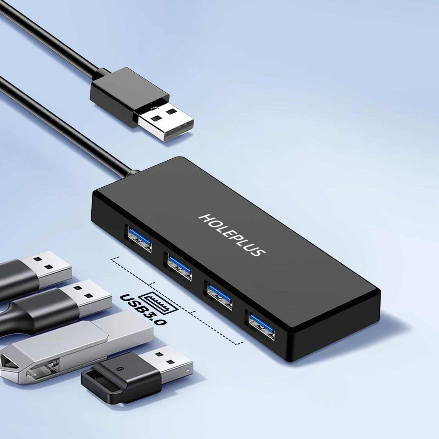 Hub USB 3.0 HOLEPLUS 4 Puertos Alta Velocidad 5Gbps