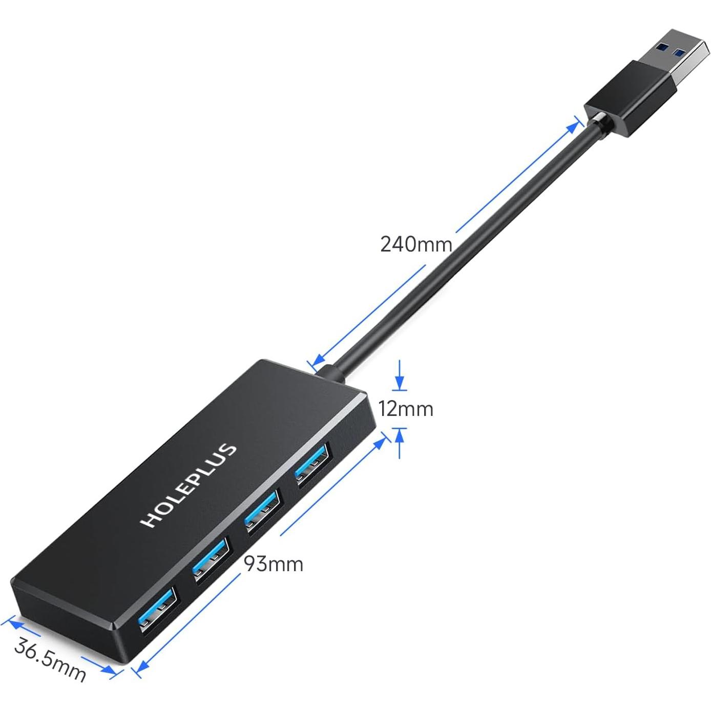 Hub USB 3.0 HOLEPLUS 4 Puertos Alta Velocidad 5Gbps