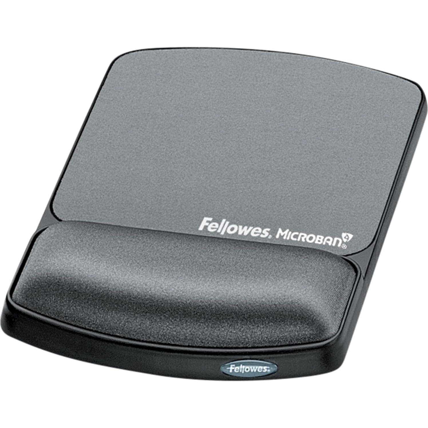 Soporte de Muñeca de Gel Fellowes MICROBAN - Grafito - Paquete de 4