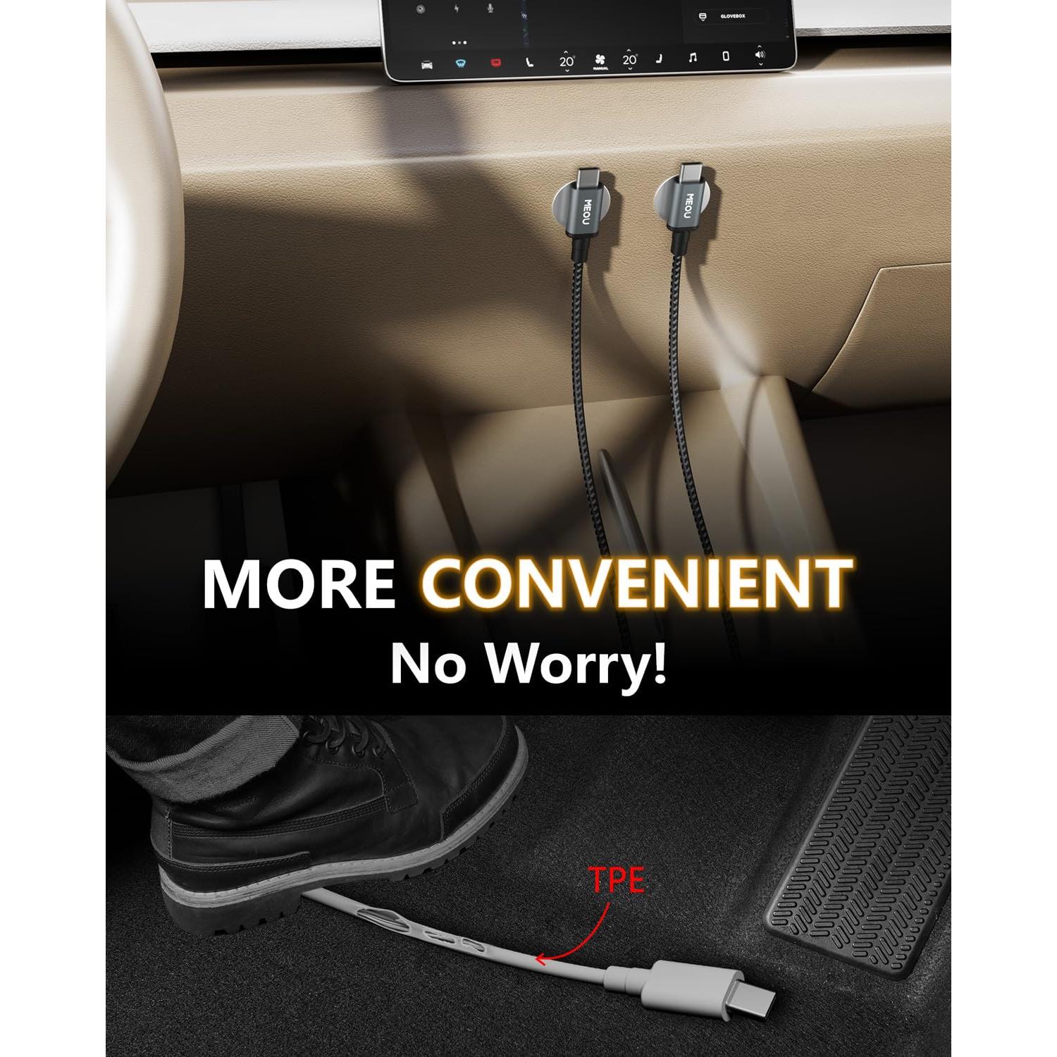 Cable USB C a USB C 1m MEOU Carga Rápida 100W Trenzado