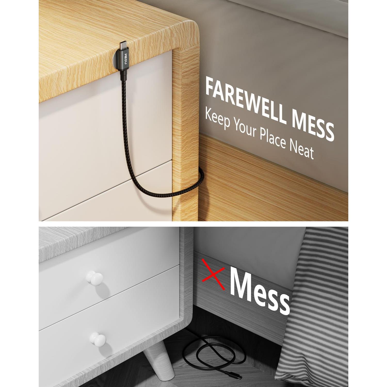 Cable USB C a USB C 1m MEOU Carga Rápida 100W Trenzado