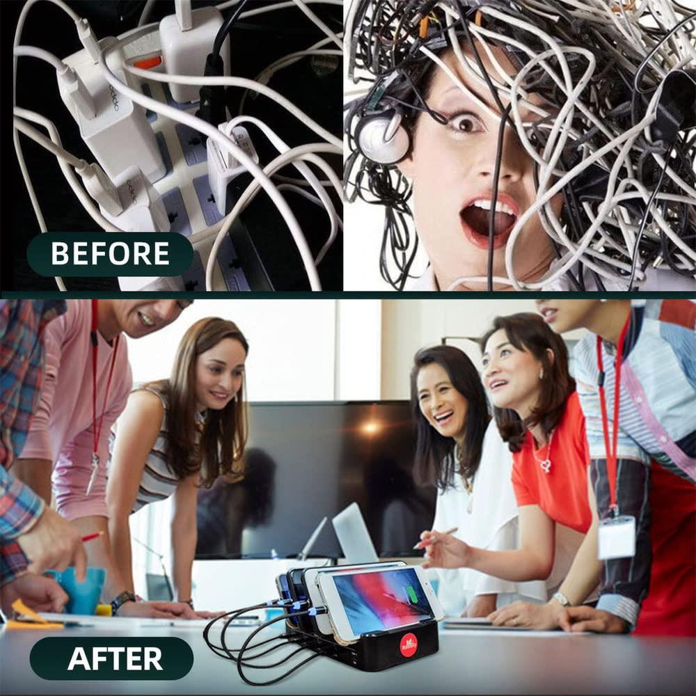 Cable de Carga Magnético Raosky 4pcs 0.2m 2.4A Nylon Trenzado