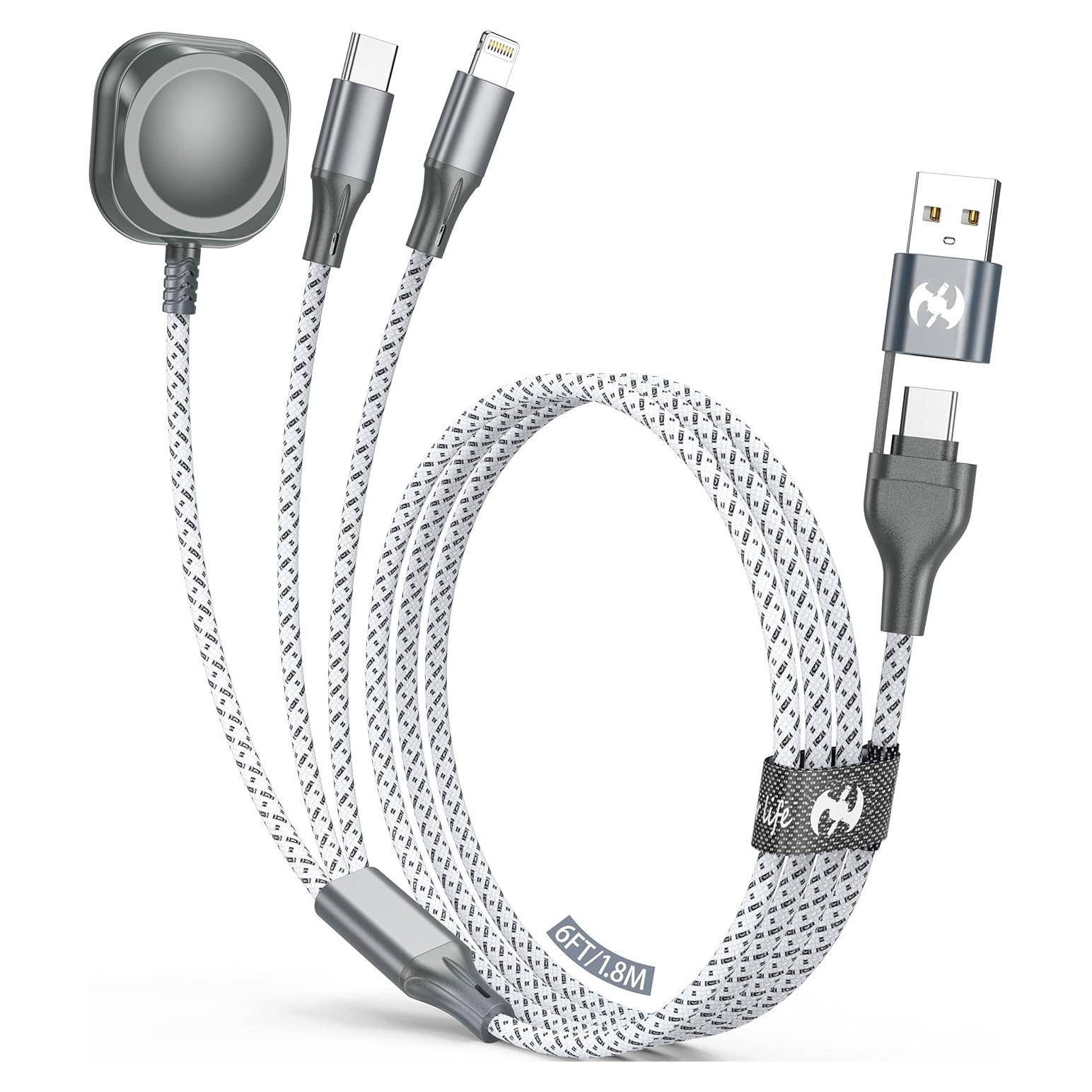 Cable de Carga Múltiple 3 en 2 IDISON 1.8m para Apple Watch