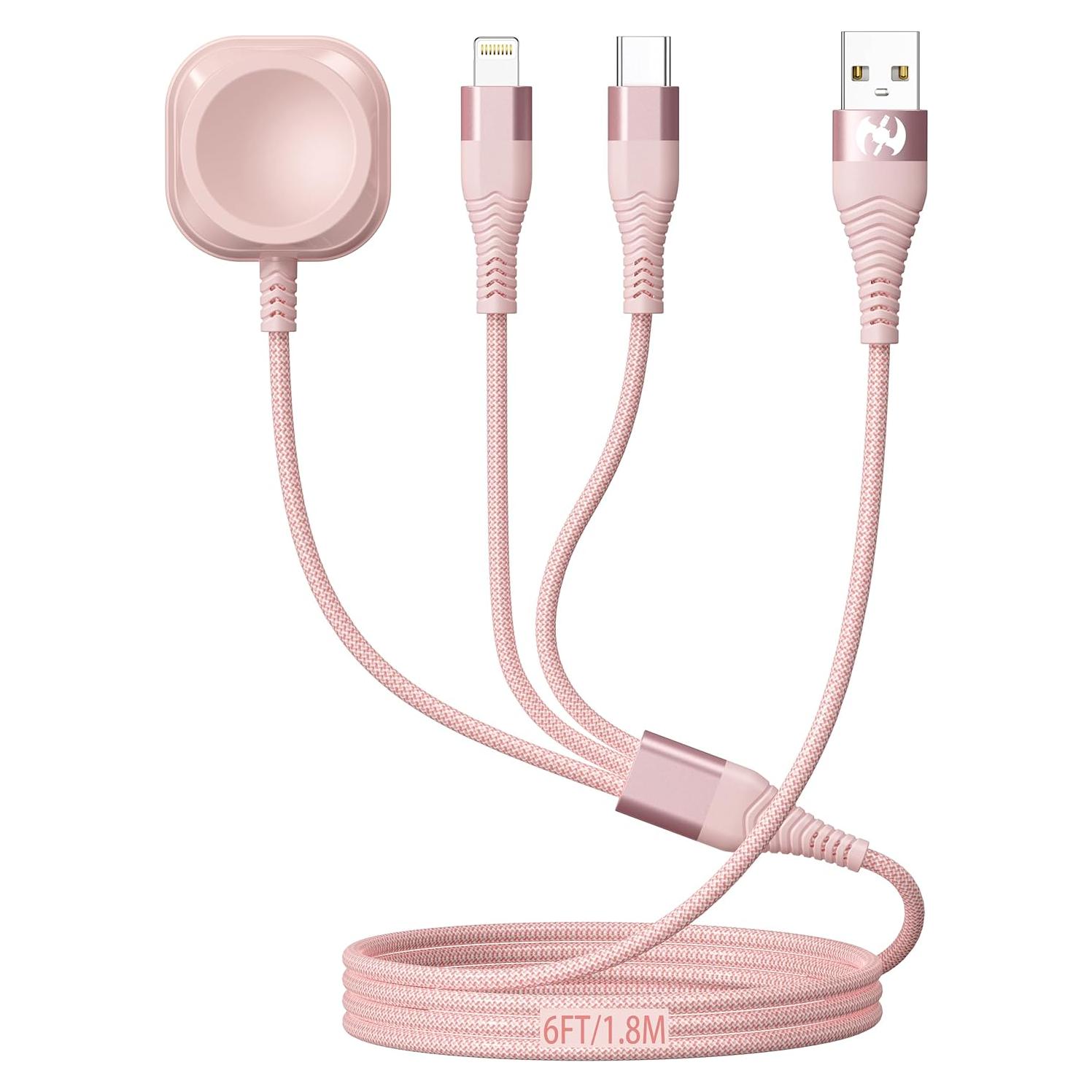 Cable de Carga Múltiple 3 en 1 Xnewcable 1.83m USB-C Lightning