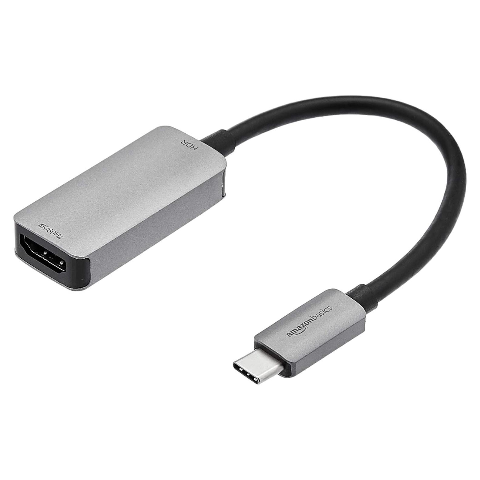 Adaptador USB-C 3.1 a HDMI 4K Amazon Basics Gris