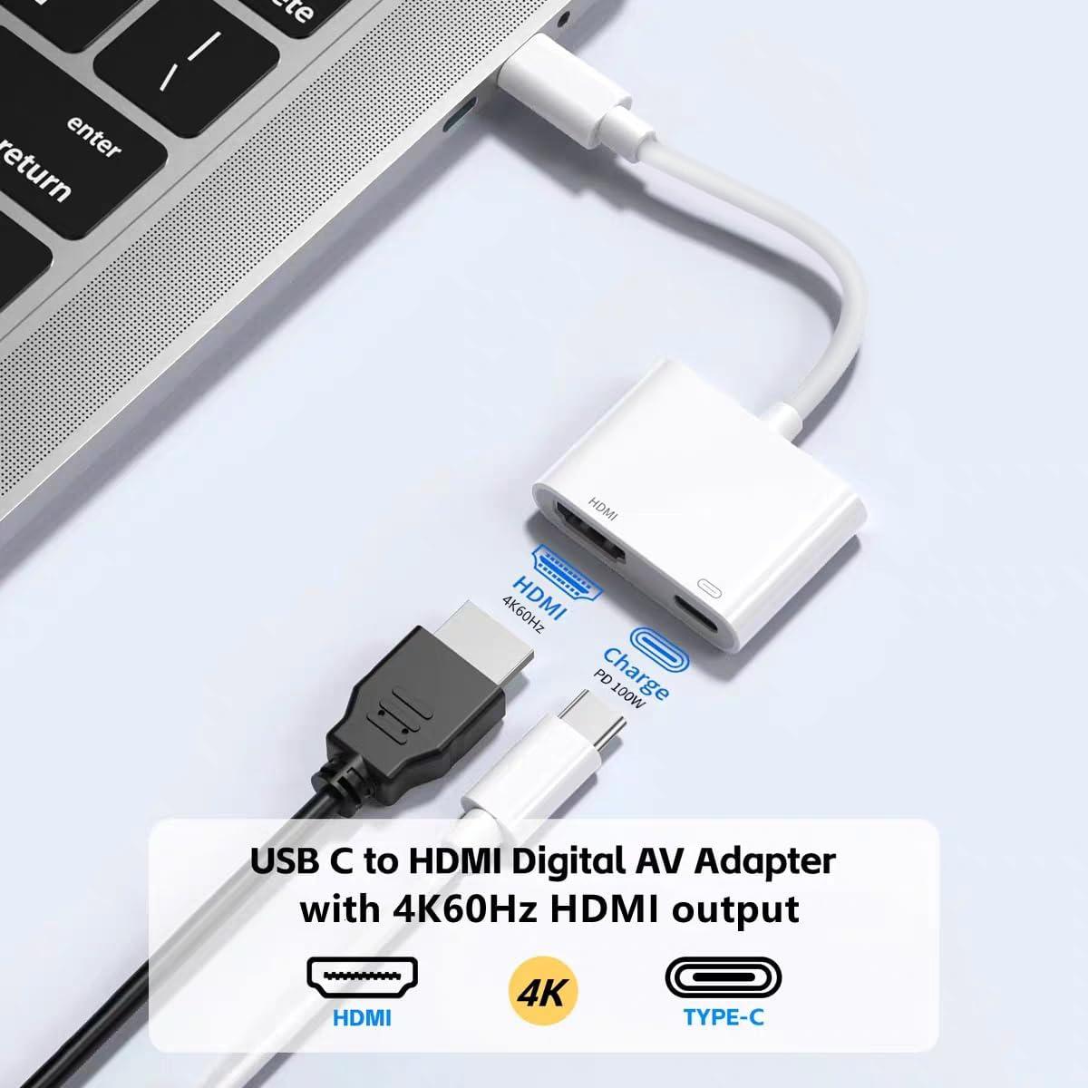 Adaptador USB C a HDMI AIRSKY 4K 60Hz con Carga Rápida 100W
