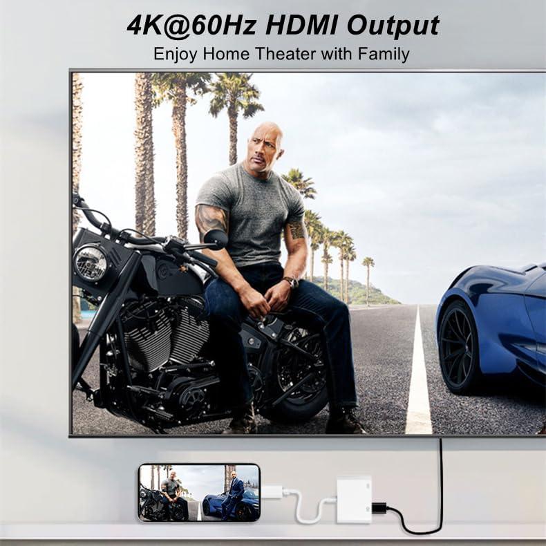 Adaptador USB C a HDMI AIRSKY 4K 60Hz con Carga Rápida 100W