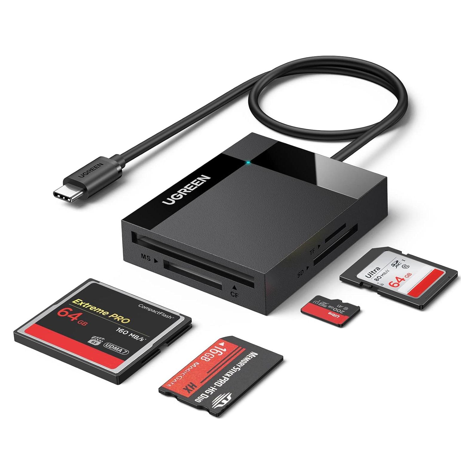 Lector de Tarjetas SD USB C UGREEN 4-en-1 para iPhone 15