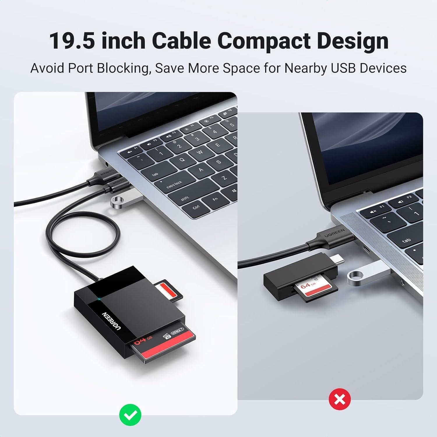 Lector de Tarjetas SD USB C UGREEN 4-en-1 para iPhone 15