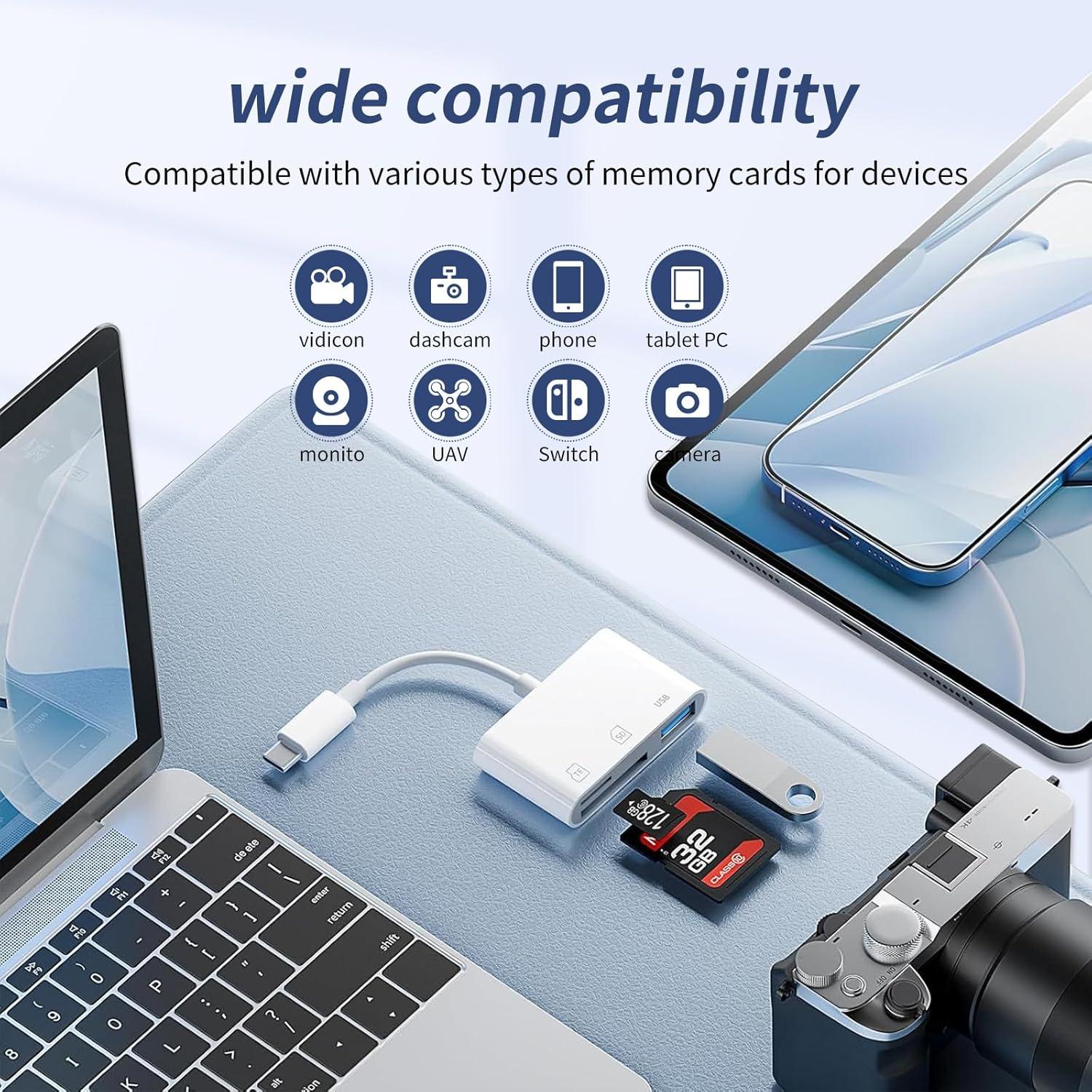 Lector de Tarjetas SD USB C ROÉKO A020 para iPhone 15/16