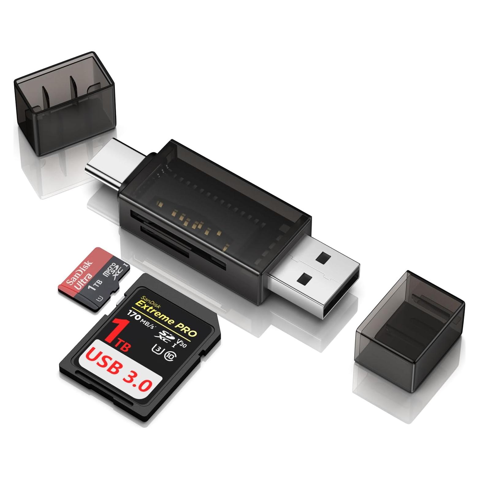 Lector de Tarjetas SD 2-en-1 Bordsek YK16-03 USB-C