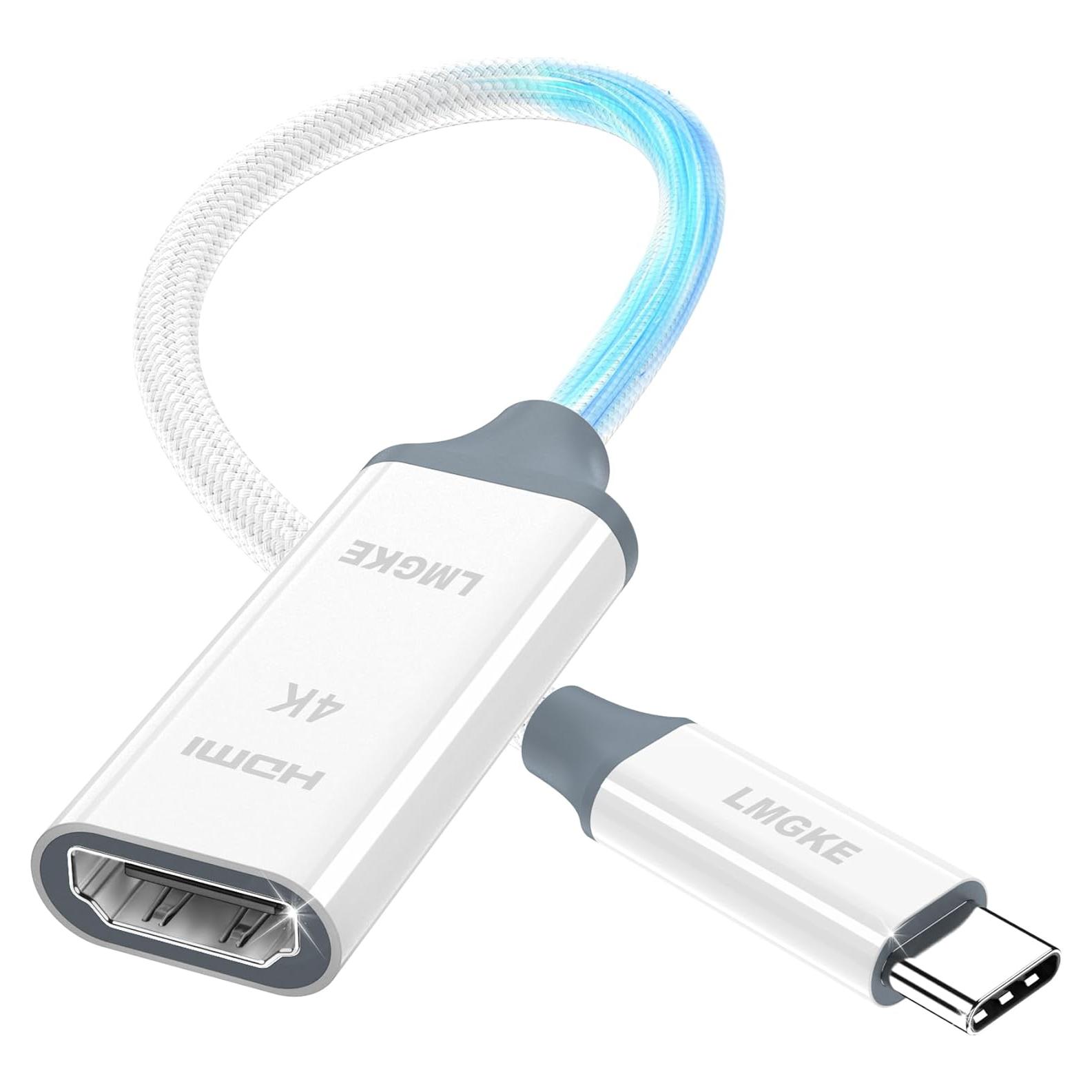 Adaptador USB-C a HDMI 4K Lmgke - Compatible con Thunderbolt 3/4