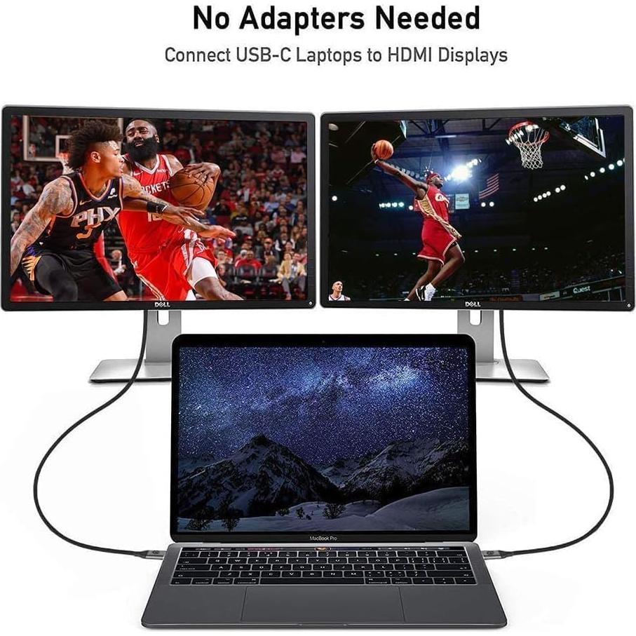 Adaptador HDMI USB C QGeeM 1.83m 4K Compatible MacBook y Galaxy