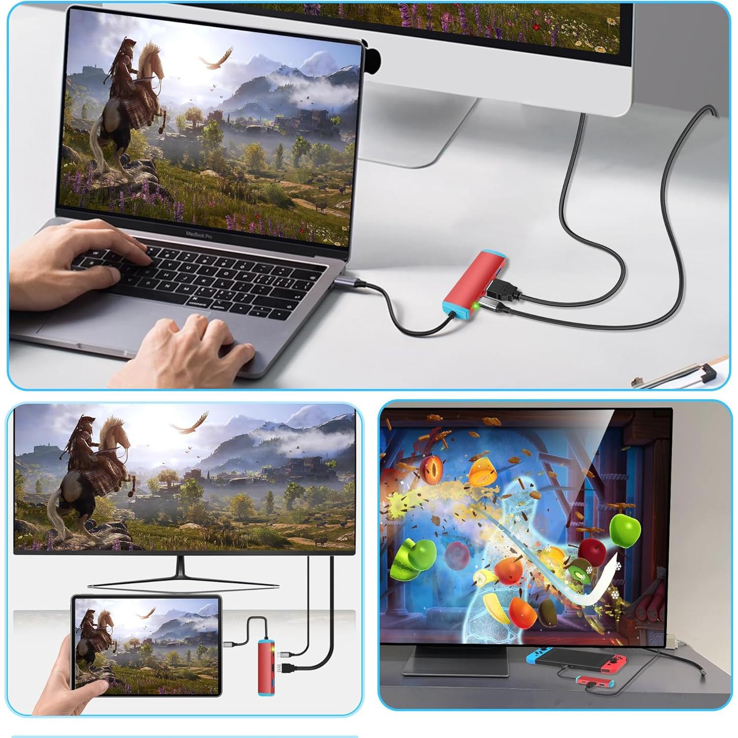 Adaptador USB C a HDMI 4K RuntoGOL para Switch y Steam Deck