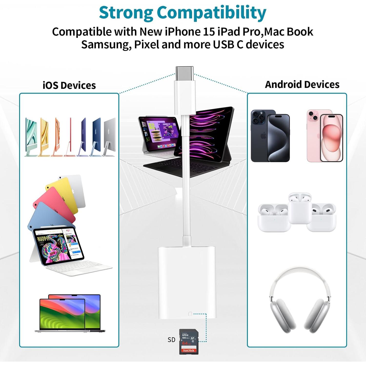 Lector de Tarjetas SD USB C Belcompany para iPhone 15/16