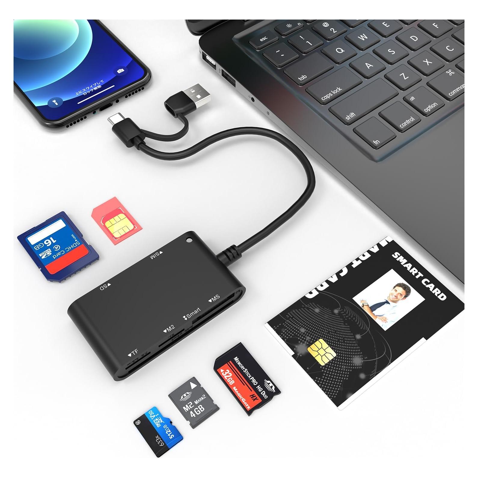 Lector de Tarjeta SIM y CAC Militar Bawanfa Pro 7 en 1