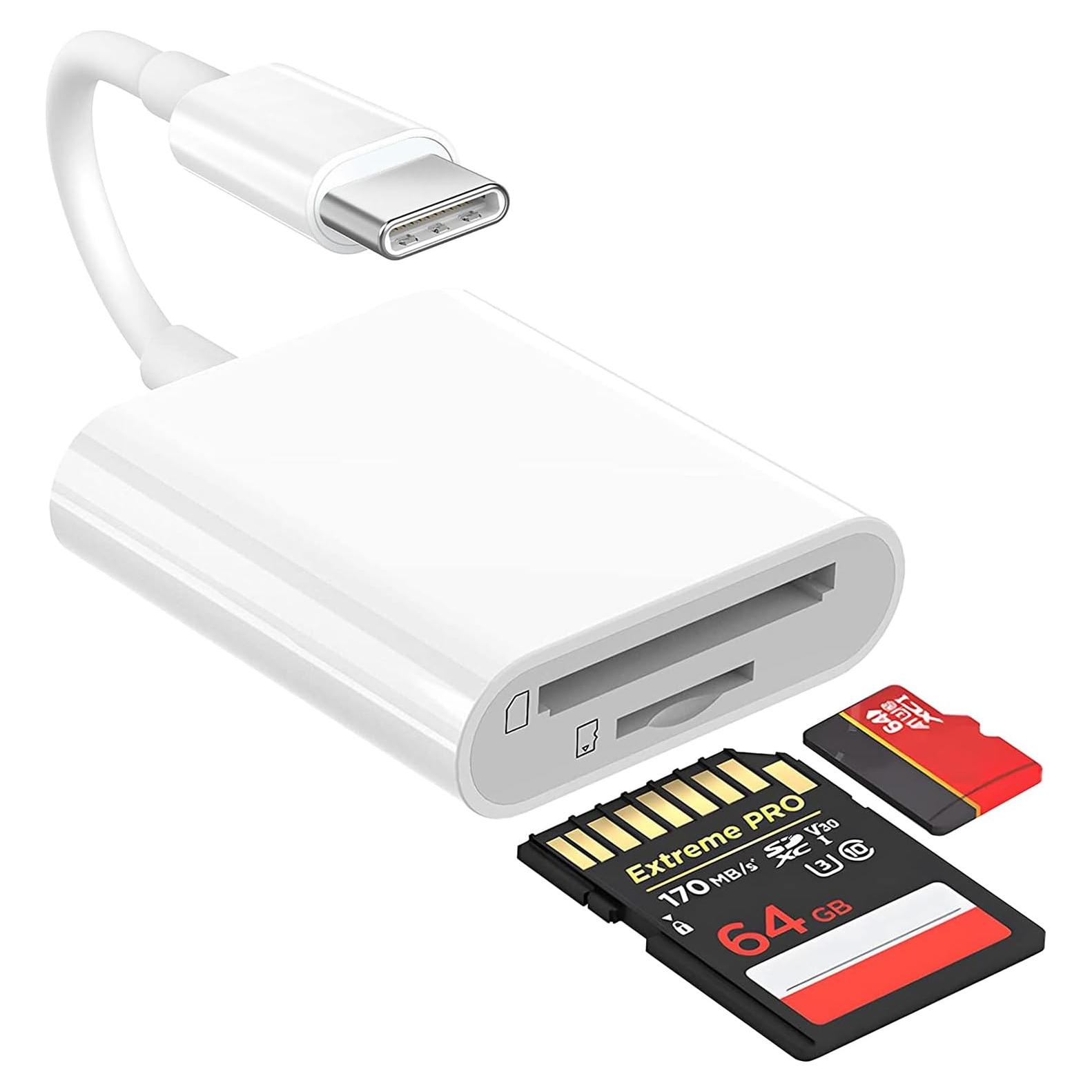Lector de Tarjetas SD USB-C SAMKE 2 Puertos Alta Velocidad