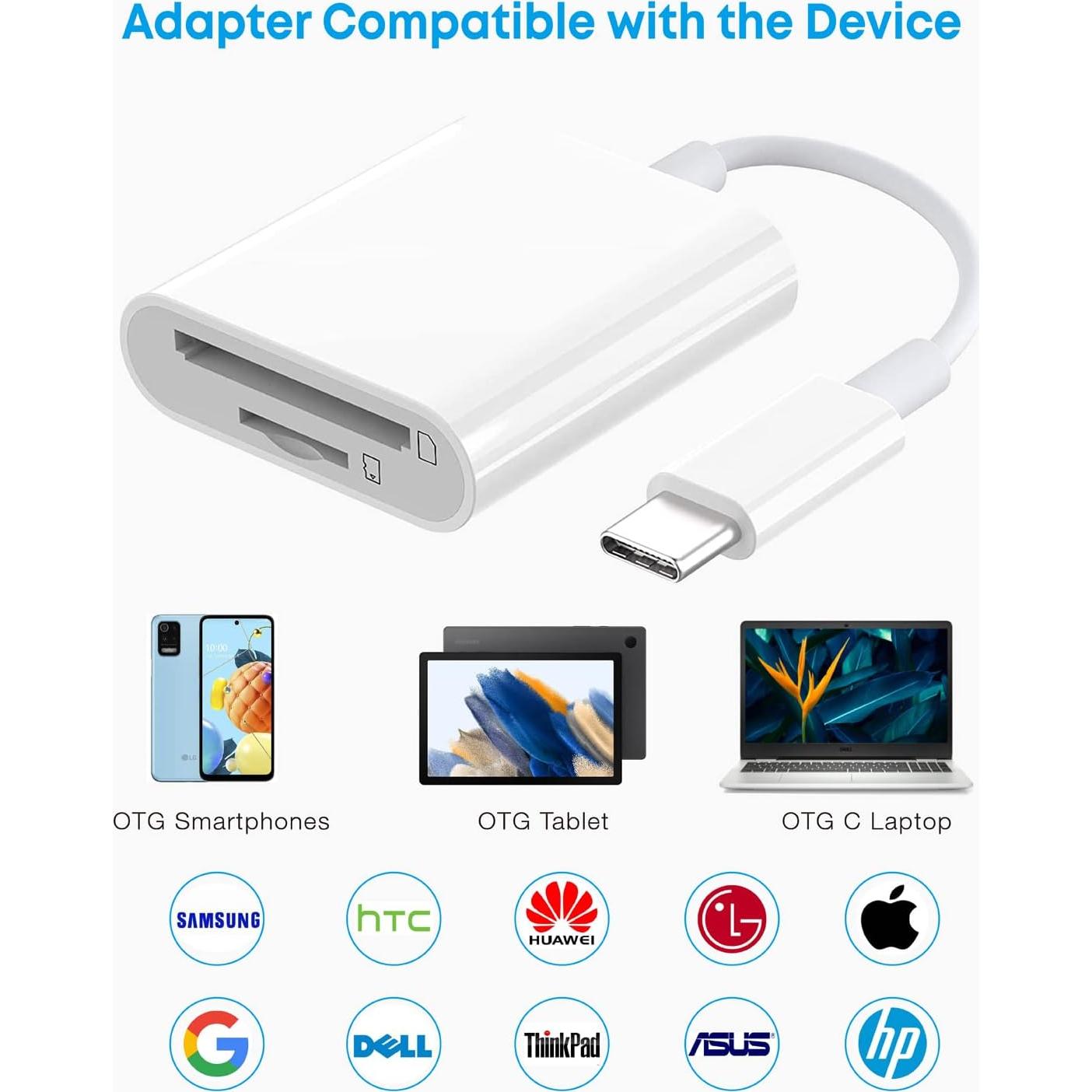 Lector de Tarjetas SD USB-C SAMKE 2 Puertos Alta Velocidad