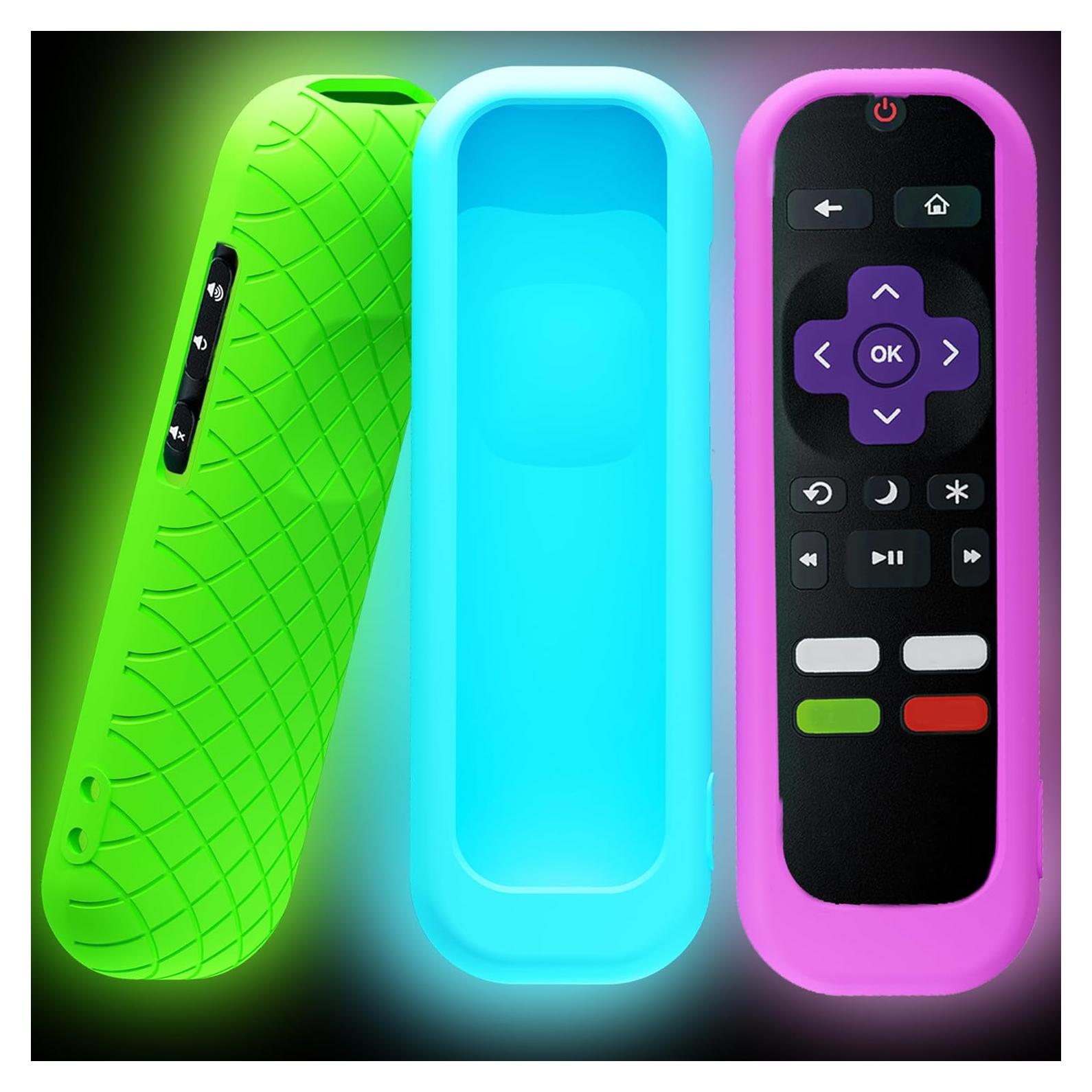 Paquete de 3 fundas de silicona para control remoto Roku TV