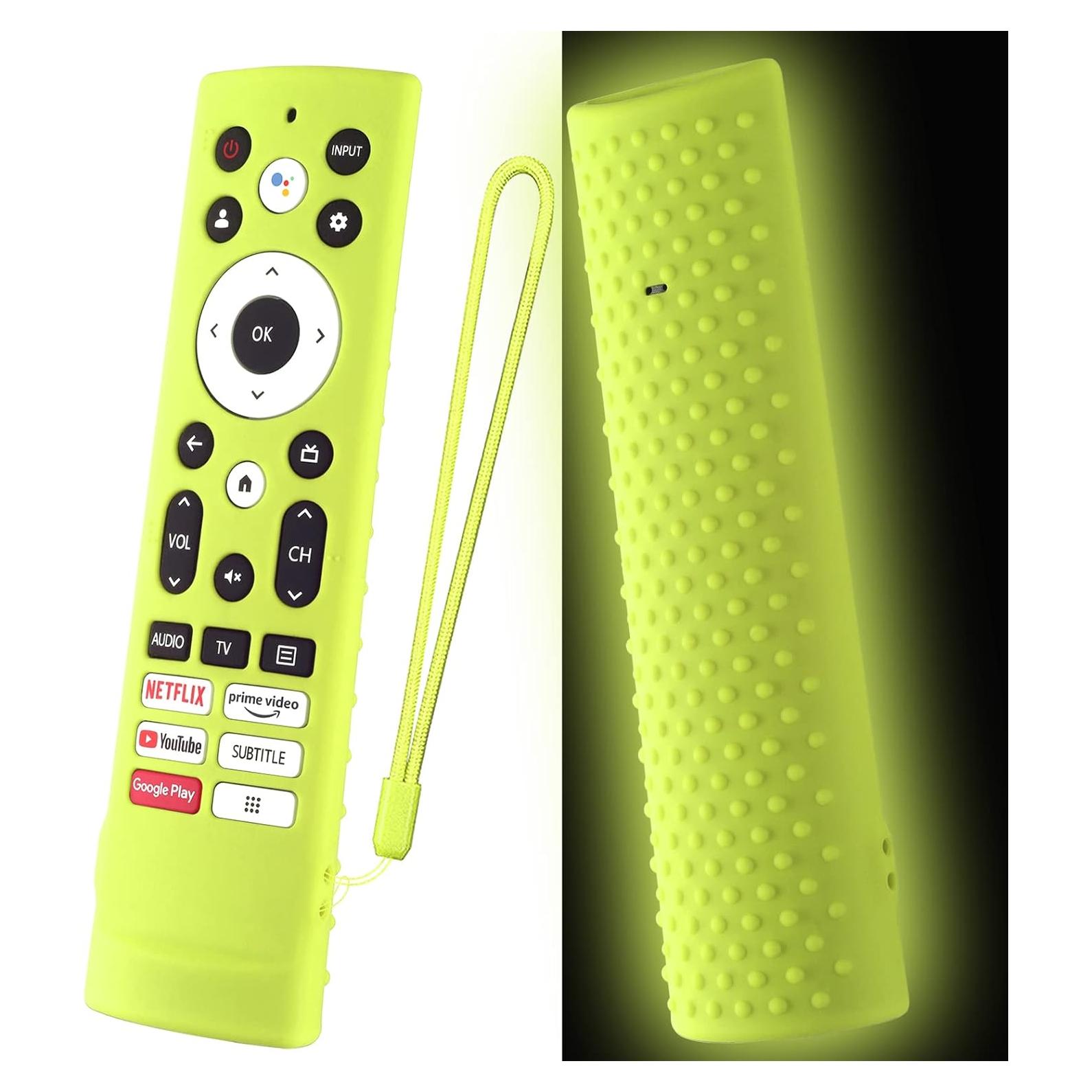 Funda de Silicona Verde Fosforescente para Control Remoto Hisense ERF3A90