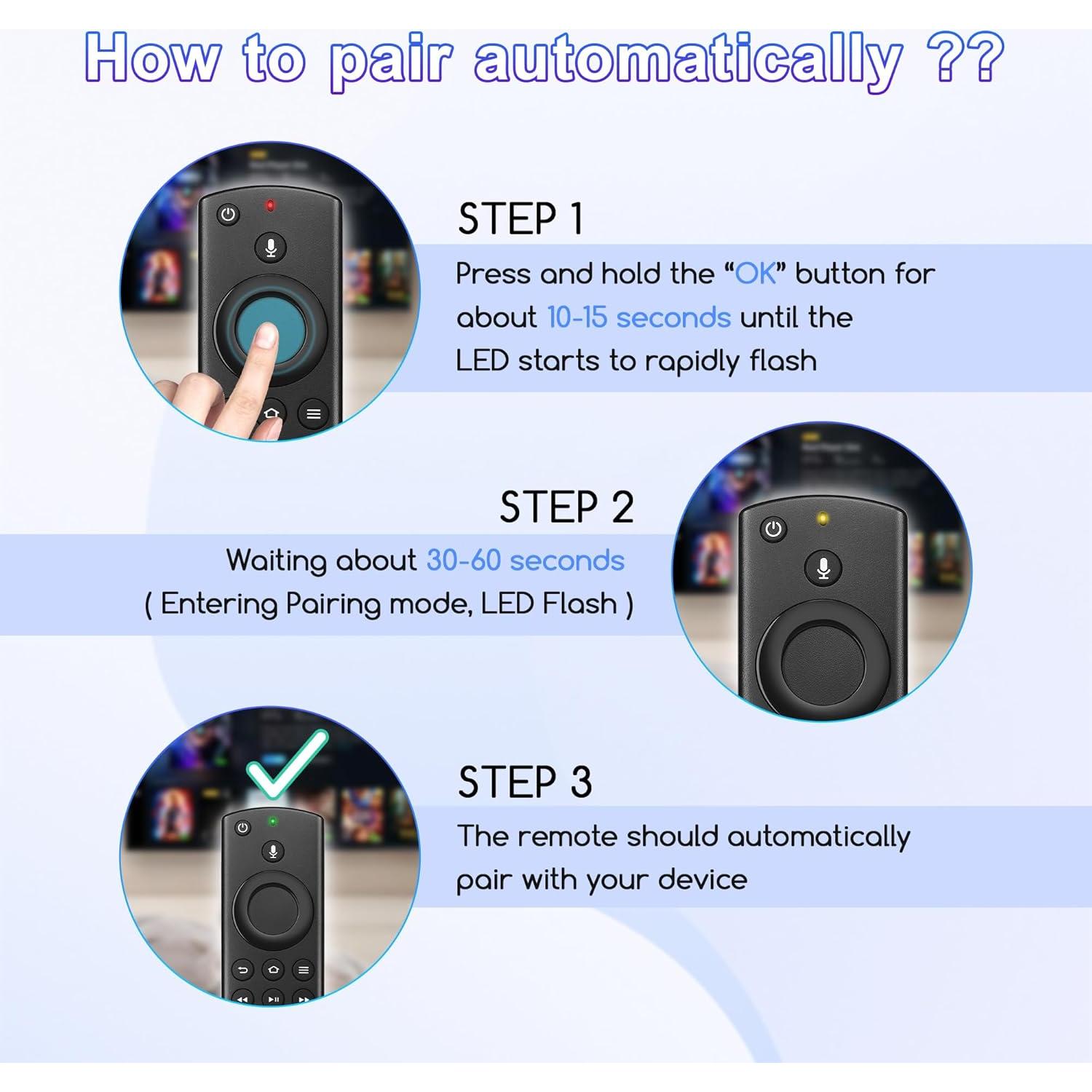 Control Remoto Reemplazo PUPINGPIG para Fire TV 3ra Gen con Voz