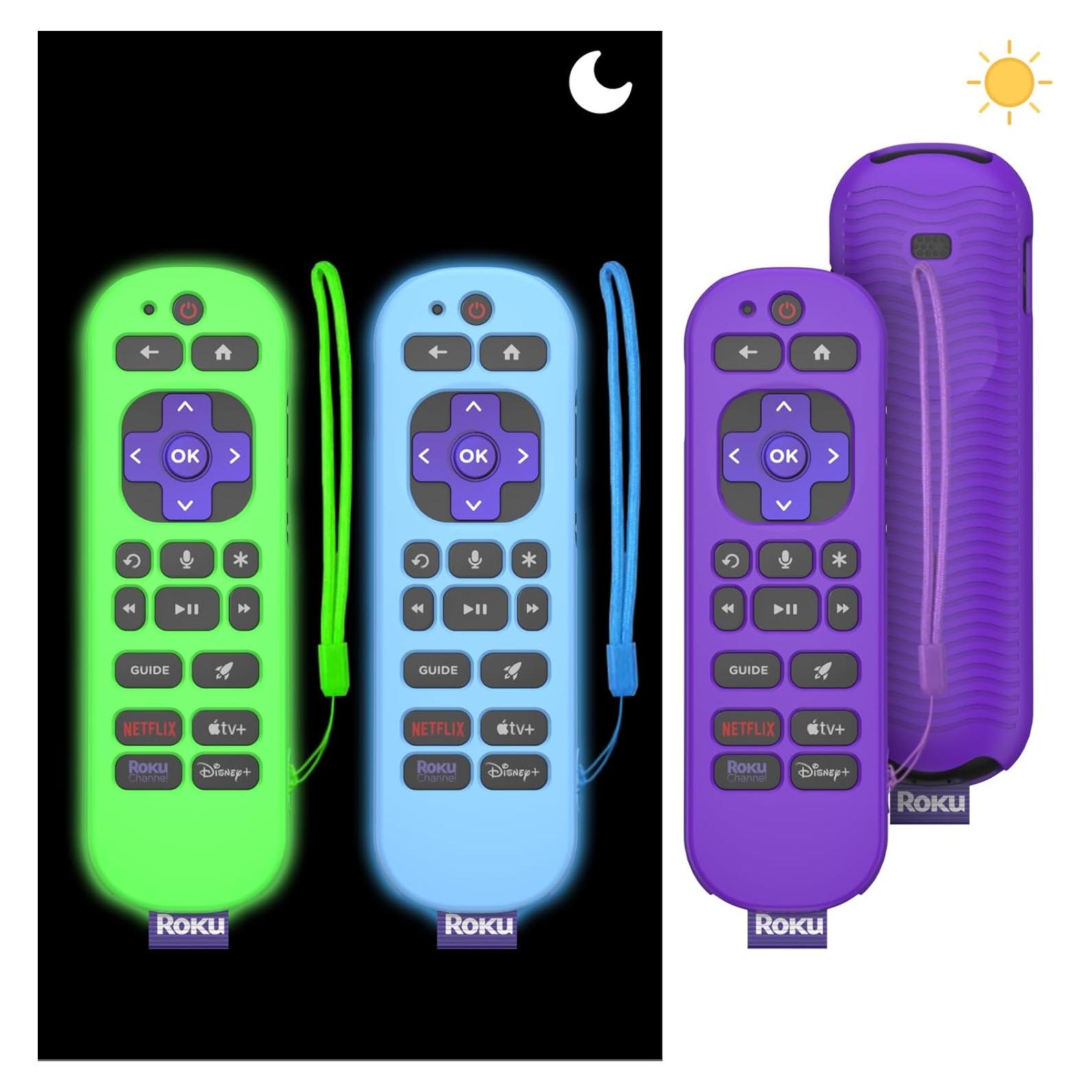 Funda de Silicona para Control Remoto Roku Voice Pro 3 Pcs