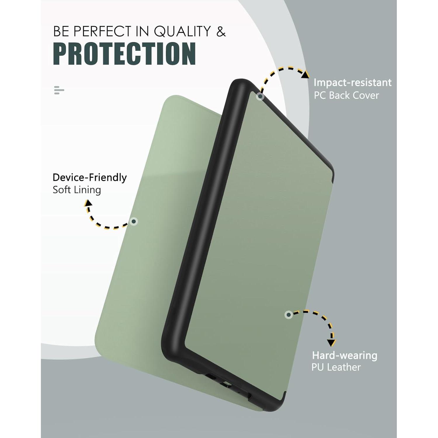 Funda MoKo para Kindle Paperwhite 2024 - Celadón, ligera y delgada