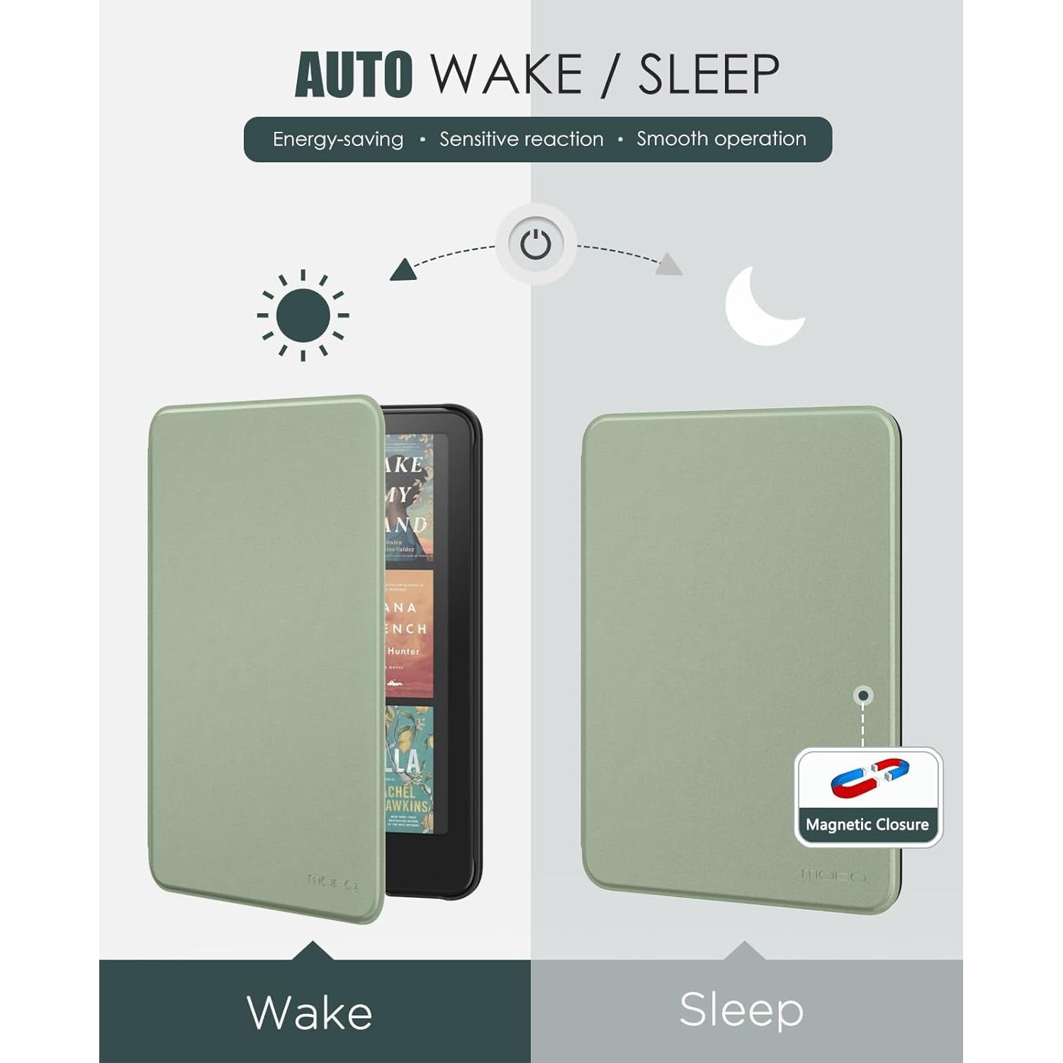 Funda MoKo para Kindle Paperwhite 2024 - Celadón, ligera y delgada