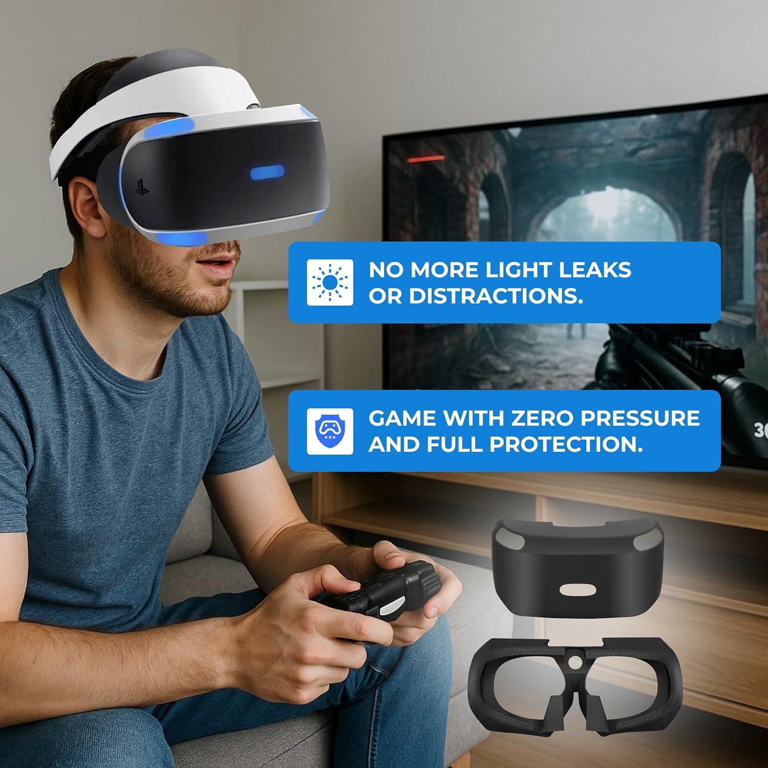 Escudo de Luz Skywin PSVR + Piel Silicona Protectora PS4 VR