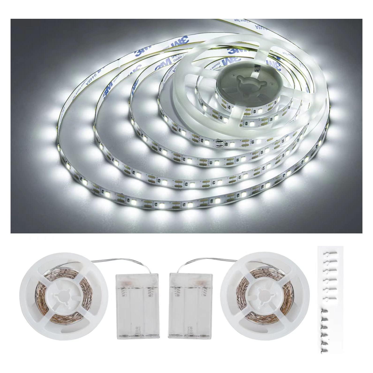 Luces de tira LED a pilas JUNWEN 4m 240 LEDs blanco diurno