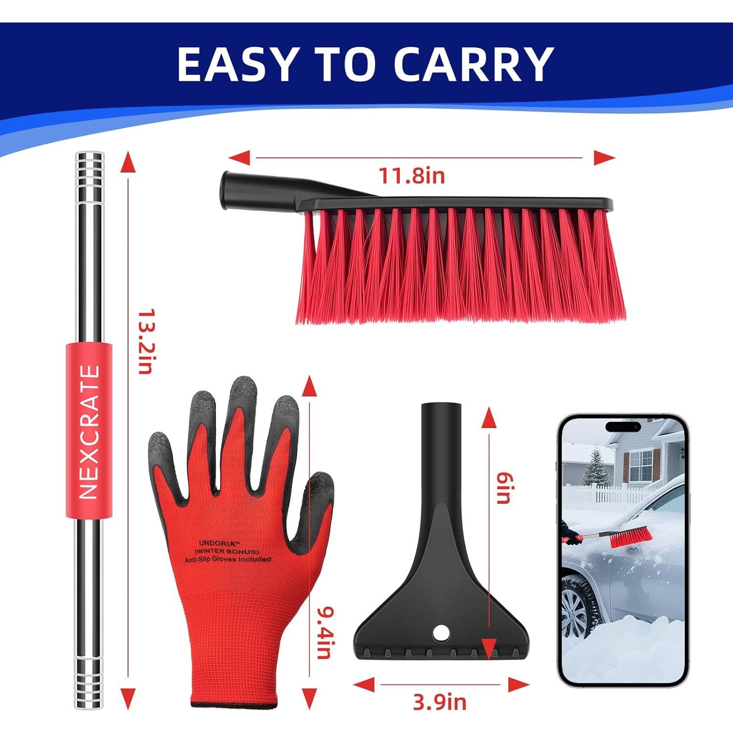 Cepillo de Nieve y Raspador de Hielo Nexcrate HI22 2-en-1