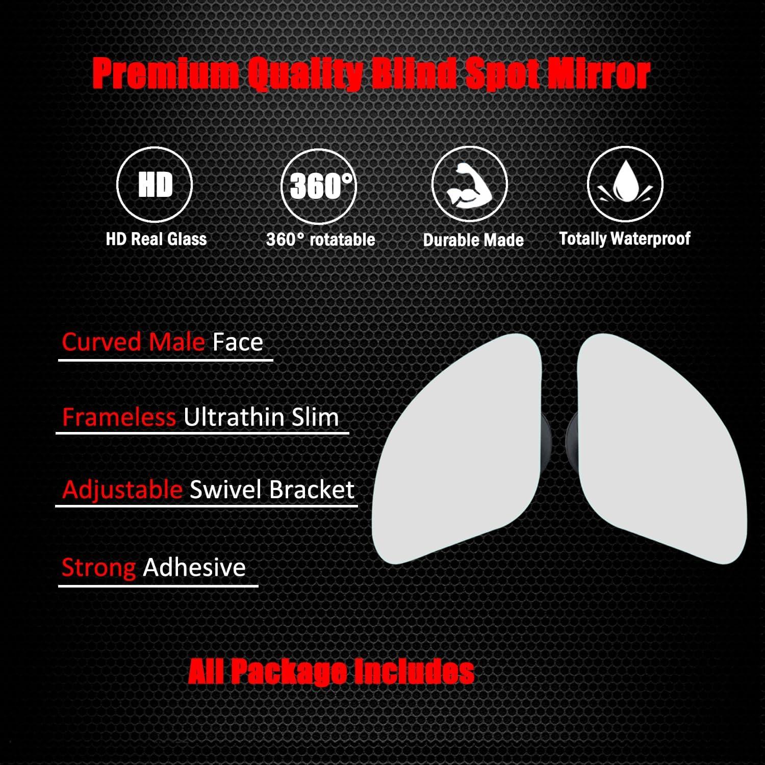 Espejo Convexo de Punto Ciego Ampper - Paquete de 2, HD 4.7x4.5cm