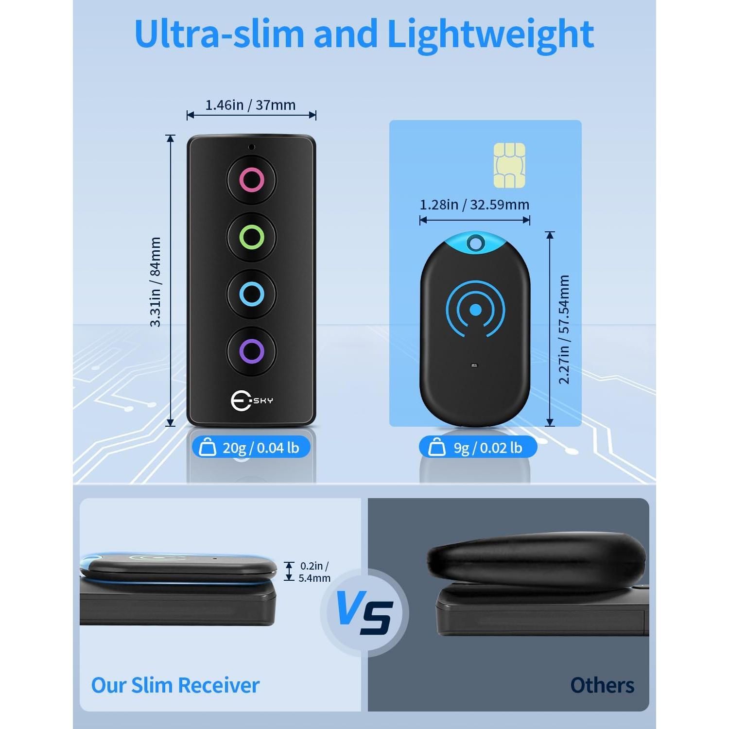 Localizador de Llaves Esky Ultra Delgado 4 Receptores 80dB