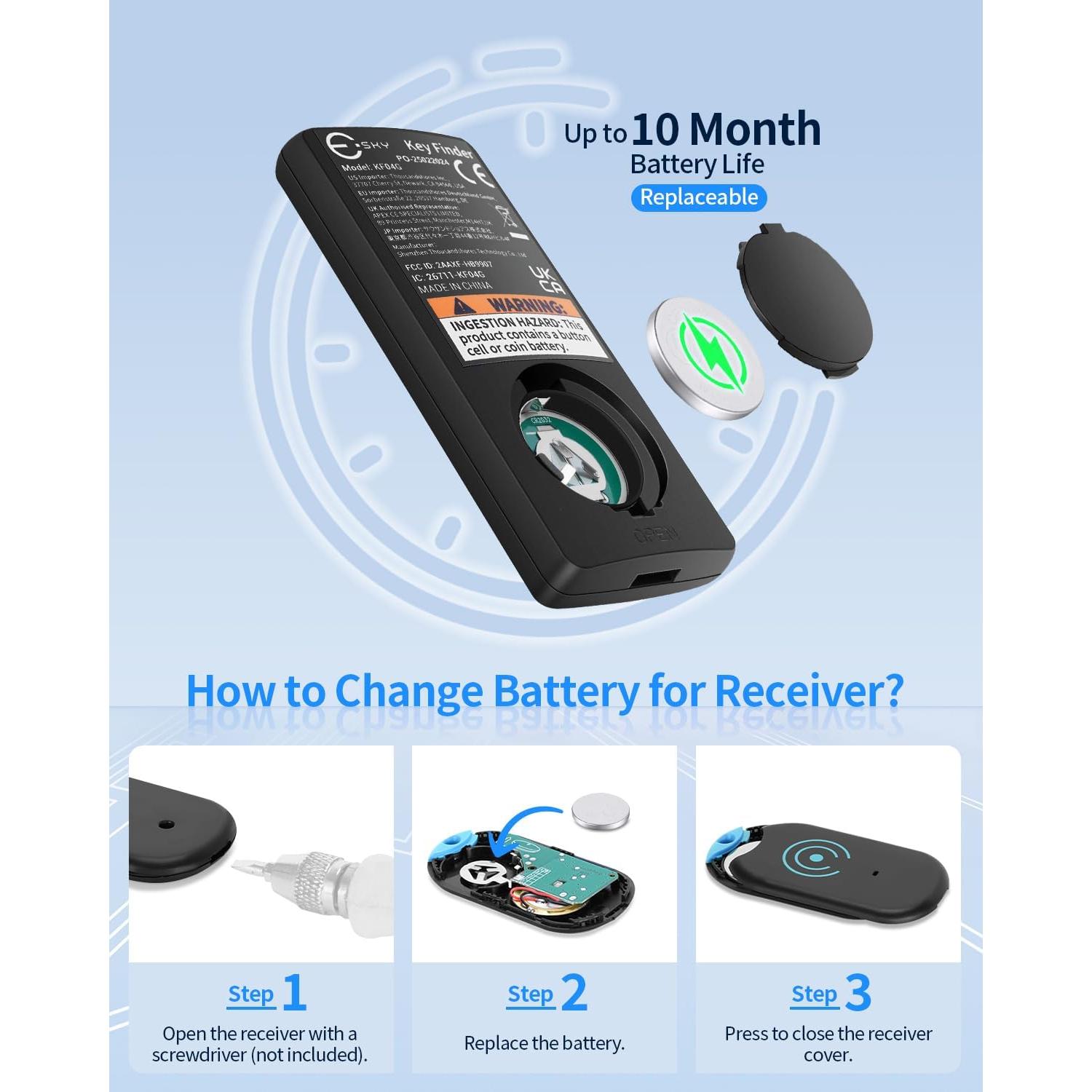 Localizador de Llaves Esky Ultra Delgado 4 Receptores 80dB