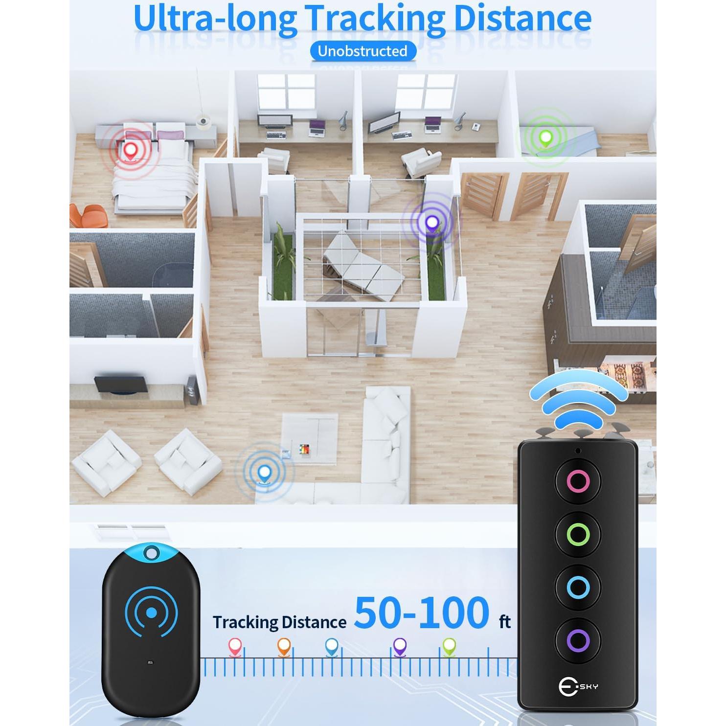 Localizador de Llaves Esky Ultra Delgado 4 Receptores 80dB