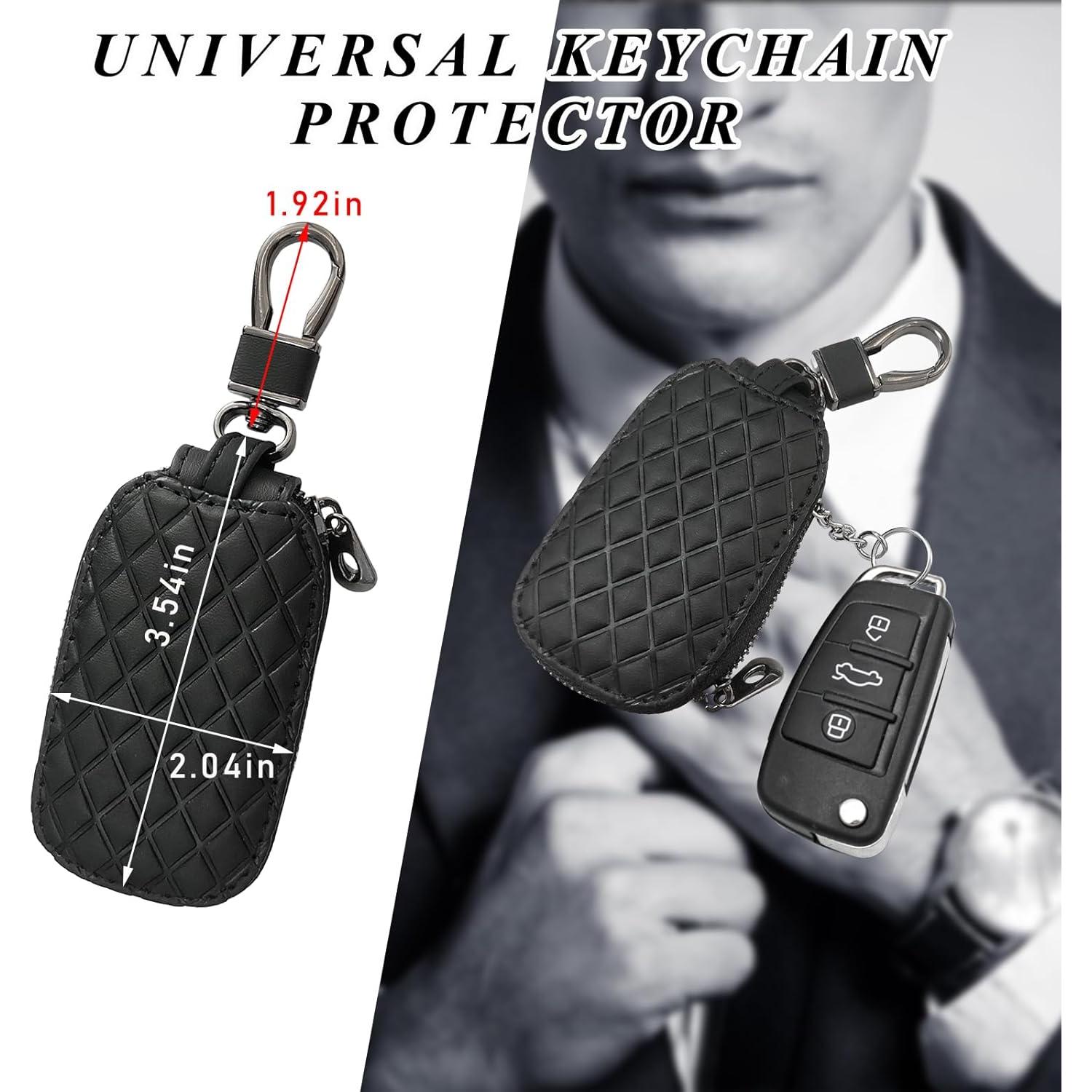 Funda para Llave de Auto Dickno de Cuero Negro Antirayaduras